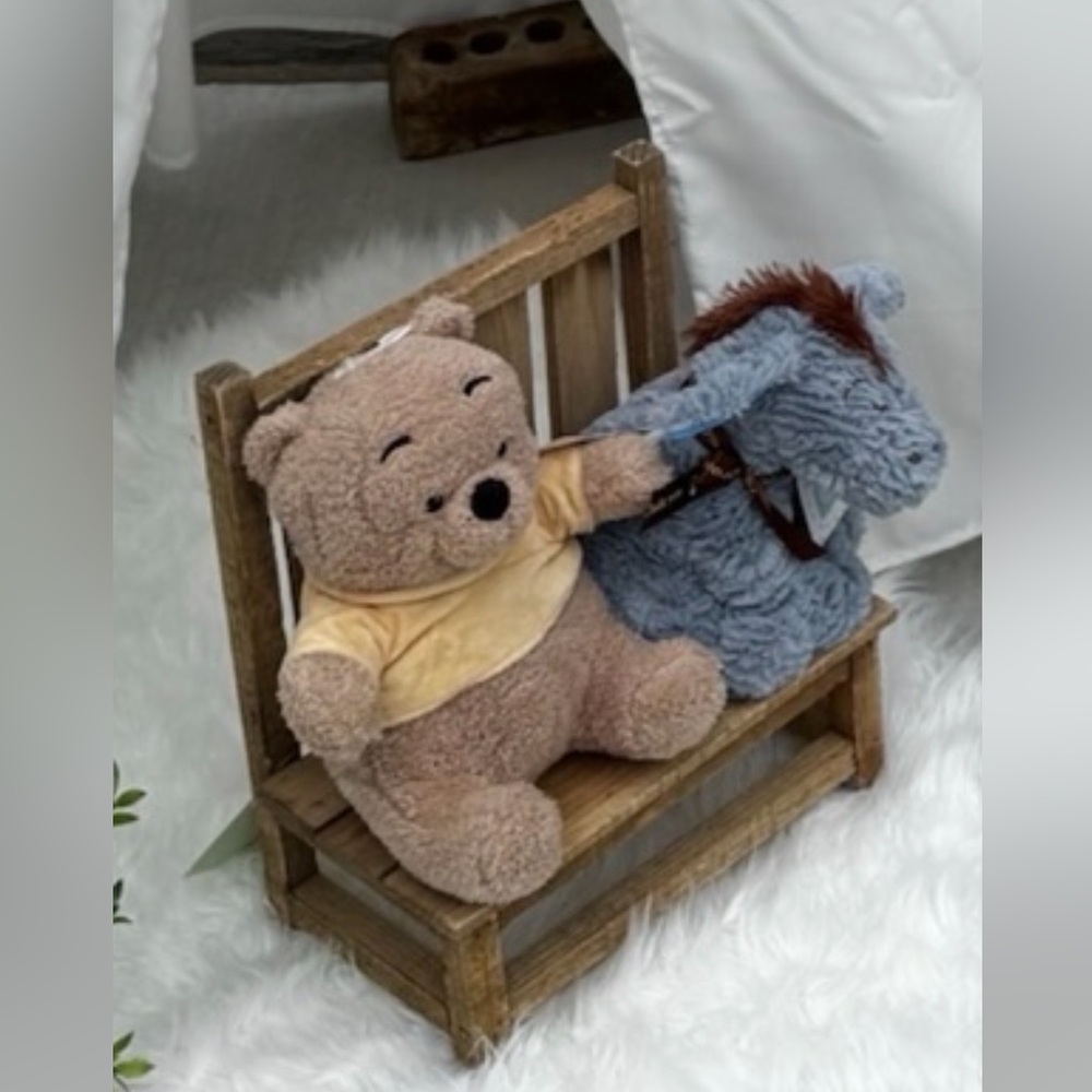 Mini wooden bench display